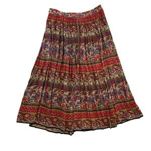 Vintage 90s Midi/Maxi Printed Medieval Boho Skirt Size 1X